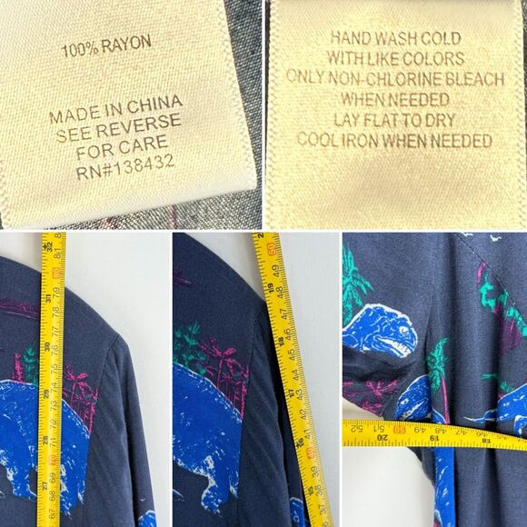 ModCloth Blue Dinosaur Print Button Front Short Romper Size Medium - Picture 12 of 15